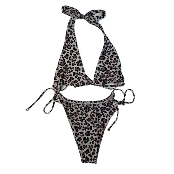 Blackbough Leopard Print Bikini Swimsuit Size Small - Picture 2 of 11